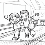 Young Bowlers: Kids in Action Coloring Pages 2