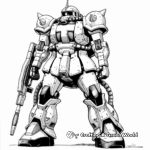 Zaku II Mobile Suit Coloring Pages 1