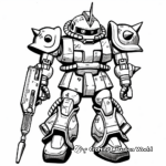 Zaku II Mobile Suit Coloring Pages 2