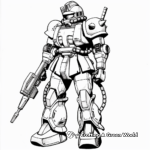 Zaku II Mobile Suit Coloring Pages 3