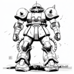 Zaku II Mobile Suit Coloring Pages 4