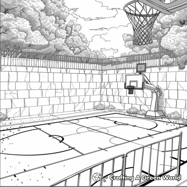 Basketball Court Coloring Pages - Free &amp; Printable!