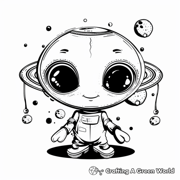 Adorable Aliens in Little Space Coloring Pages 1