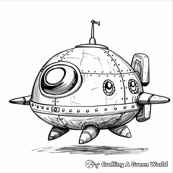 Adventurous Gus Ryan's World Spaceship Coloring Pages 1