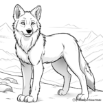 Arctic Grey Wolf Coloring Pages 4