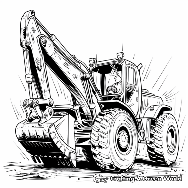 Backhoe Coloring Pages - Free &amp; Printable!