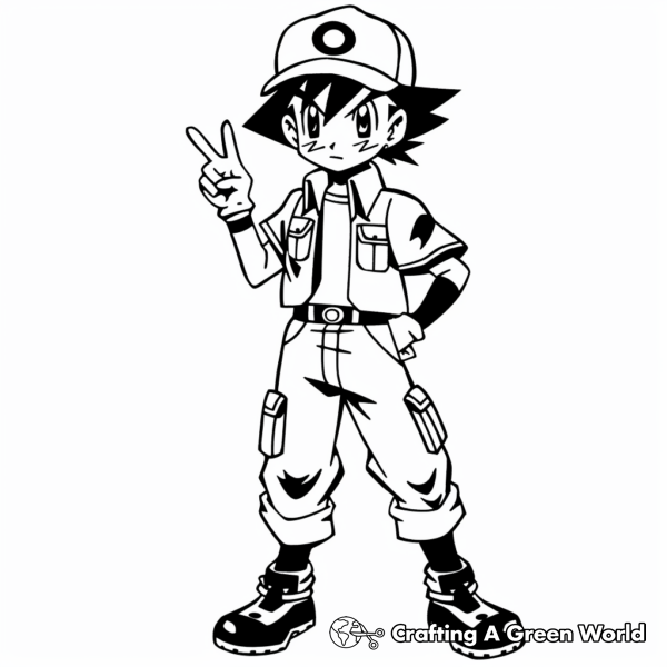 Ash Pokemon Coloring Pages - Free &amp; Printable!