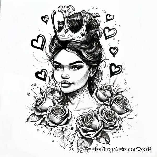 Queen Of Hearts Coloring Pages - Free & Printable!