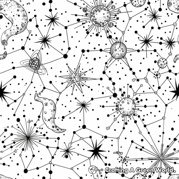 Space Aesthetic Coloring Pages - Free & Printable!
