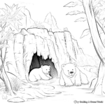 Cuevas y osos hibernantes Páginas para colorear para amantes de la naturaleza 3