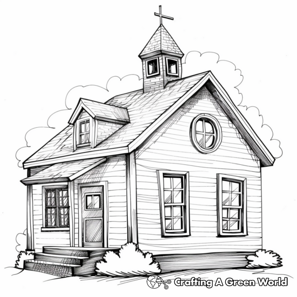 Schoolhouse Coloring Pages - Free &amp; Printable!