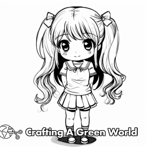 Anime Girl Full Body Coloring Pages - Free &amp; Printable!