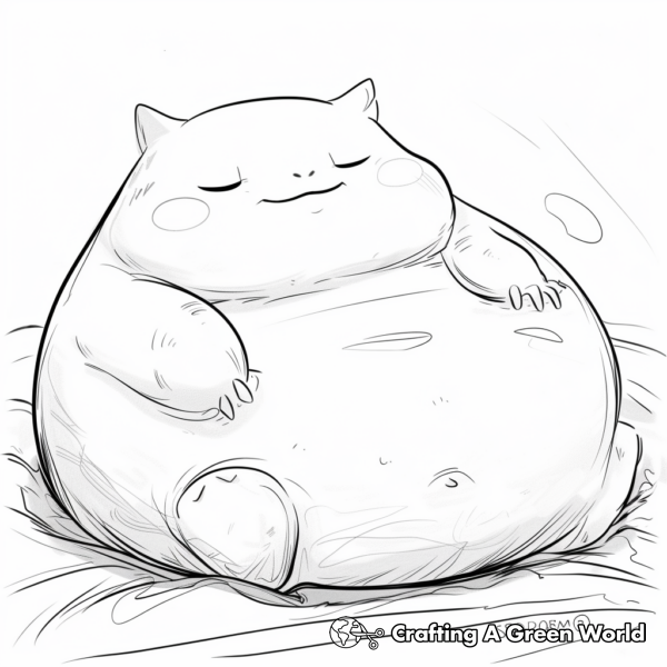 Chilling Snorlax Coloring Pages 1