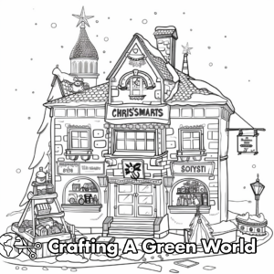 Christmas Village Coloring Pages - Free &amp; Printable!