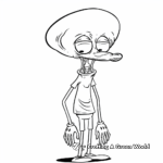 Classic Black and White Squidward Coloring Sheets 3