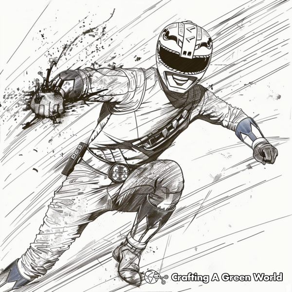 Classic Blue Power Ranger Coloring Pages 1