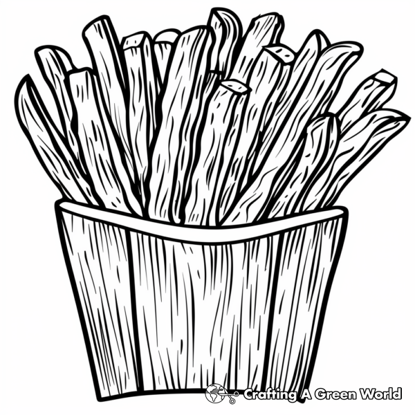 Classic Crispy French Fries Coloring Page 1