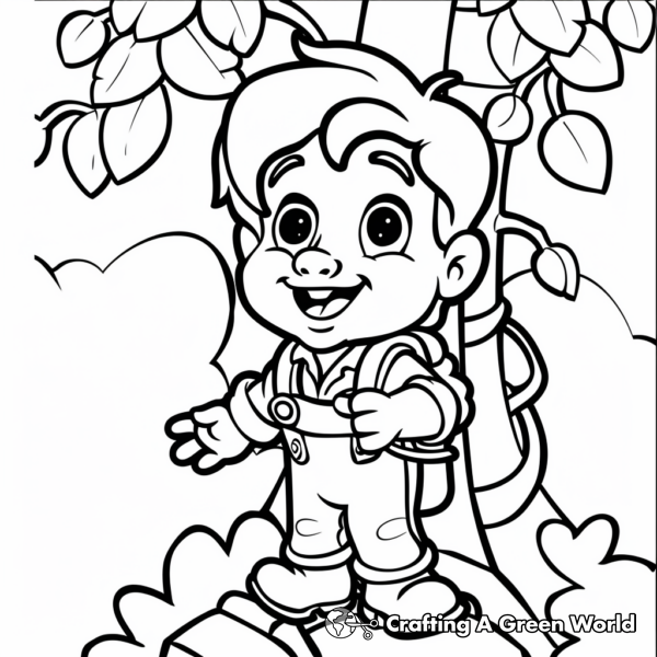 Classic Jack Climbing the Beanstalk Coloring Pages 1