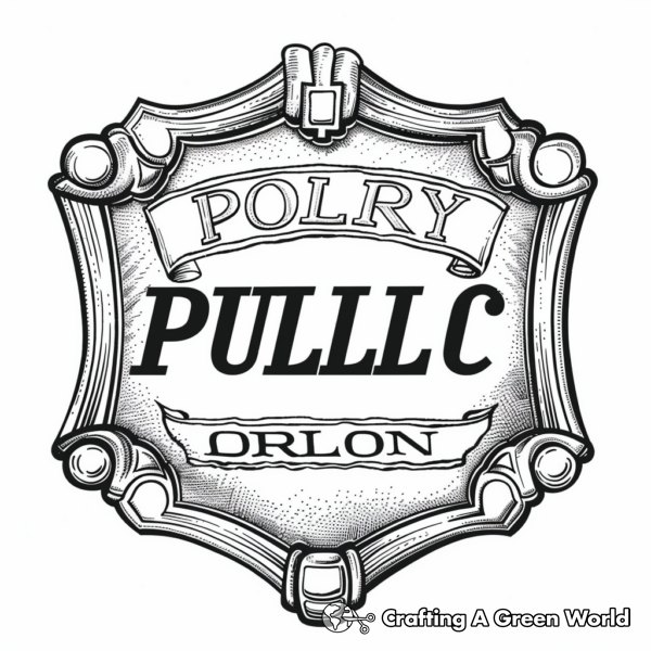 Classic Police Badge Coloring Pages 1