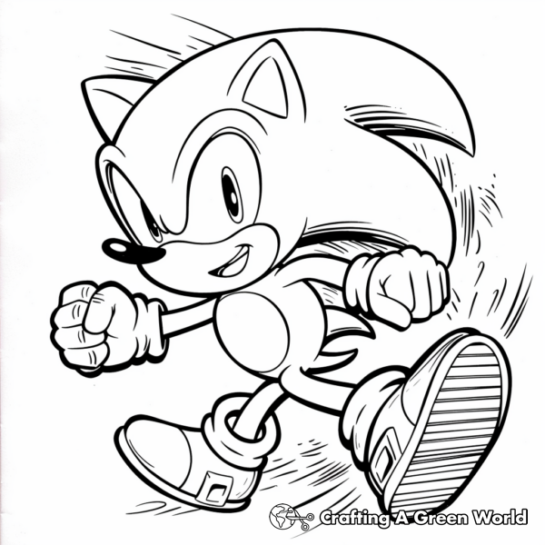 Classic Sonic Running Coloring Pages 1
