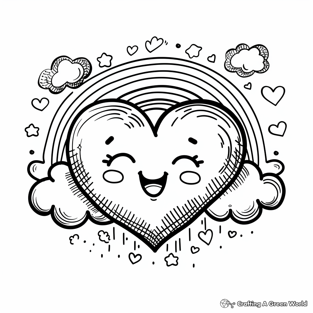 Coloring Pages Of Rainbows And Hearts 2025 