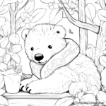 Color by Numbers Hibernating Bear Coloring Pages 2