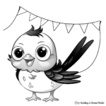 Colorful and Cute Blue Bunting Bird Coloring Pages 2