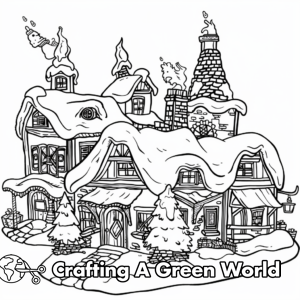 Christmas Village Coloring Pages - Free &amp; Printable!