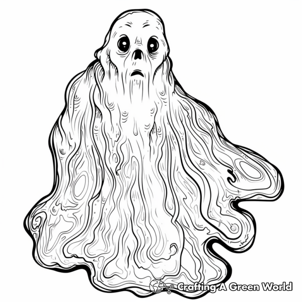 Creepy Ghost Monster Coloring Pages 1