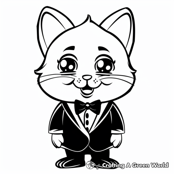 Cute and Simple Tuxedo Sam Coloring Pages 1