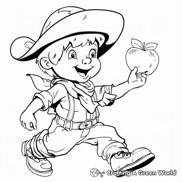 Cute Johnny Appleseed Coloring Pages 1