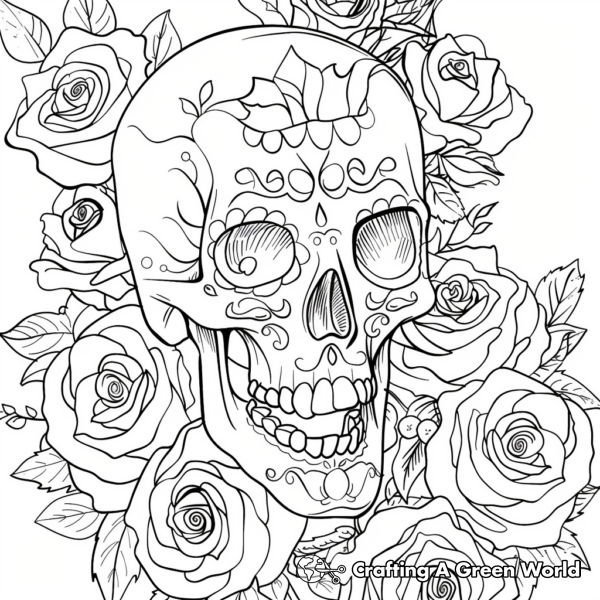 Skull And Roses Coloring Pages - Free & Printable!
