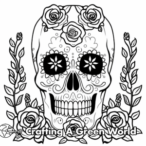 Skull And Roses Coloring Pages - Free & Printable!