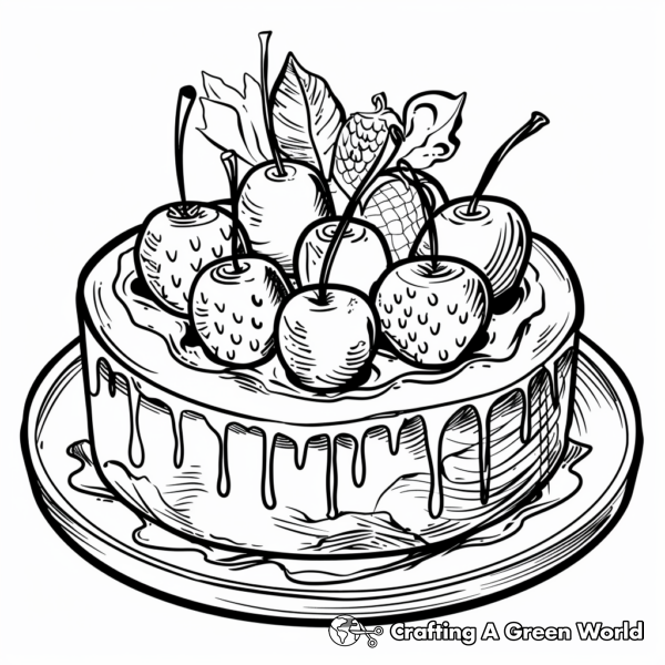 Delicious Cake Baking Coloring Pages 1