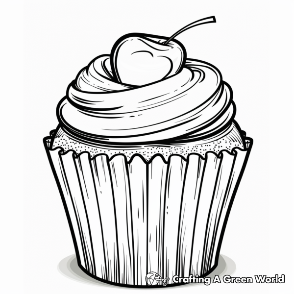 Delicious Cupcake Coloring Pages 1
