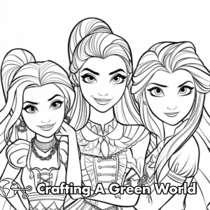 Descendants 3 Coloring Pages - Free &amp; Printable!