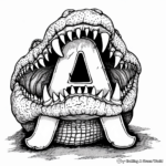 Detailed Alligator Teeth Coloring Pages 1