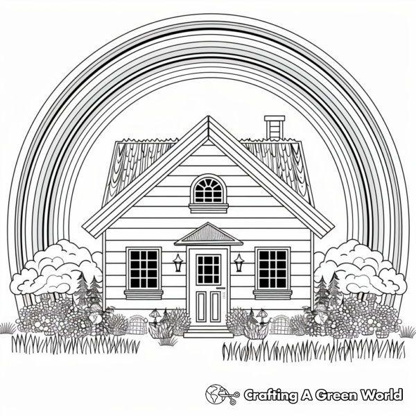 House With Rainbow Coloring Pages - Free & Printable!