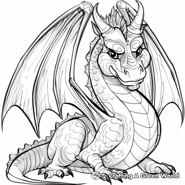Detailed Dragon Coloring Pages for a Challenge 1