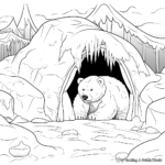 Detailed Hibernating Bear Cave Coloring Pages 3