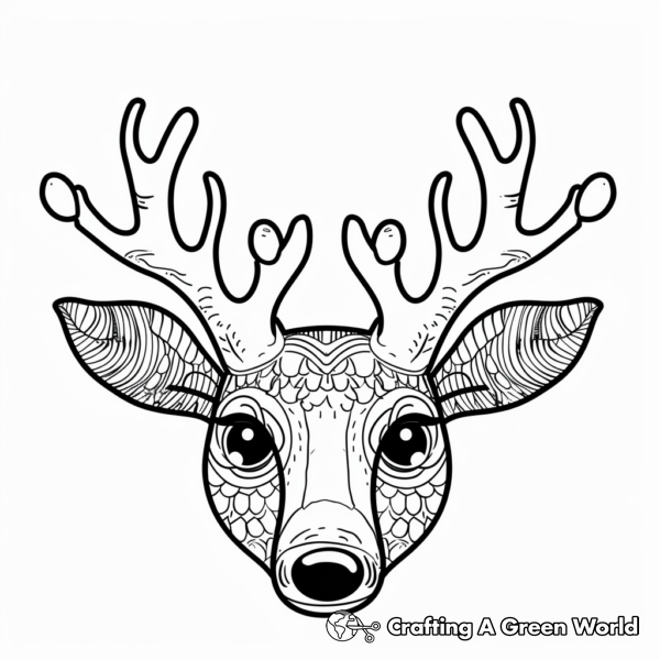 Reindeer Face Coloring Pages - Free &amp; Printable!