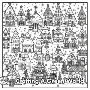 Christmas Village Coloring Pages - Free &amp; Printable!