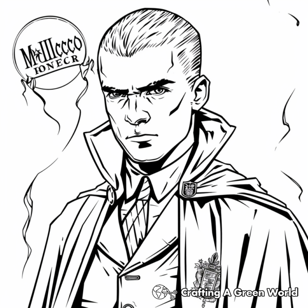 Draco Malfoy in Hogwarts Uniform Coloring Pages 1