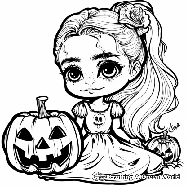 Halloween Princess Coloring Pages - Free &amp; Printable!
