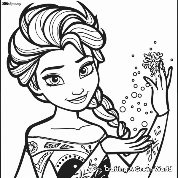 Elsa's Magical Powers Coloring Pages 1
