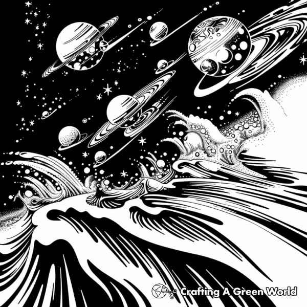 Space Aesthetic Coloring Pages - Free & Printable!