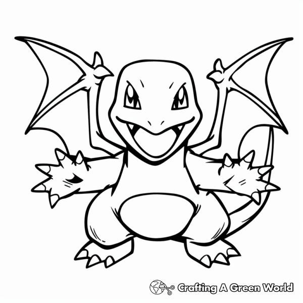 Exciting Mega Charizard X Coloring Pages 1