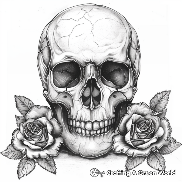 Skull And Roses Coloring Pages - Free & Printable!