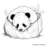 Divertidas páginas para colorear de la hibernación del oso panda para niños 3