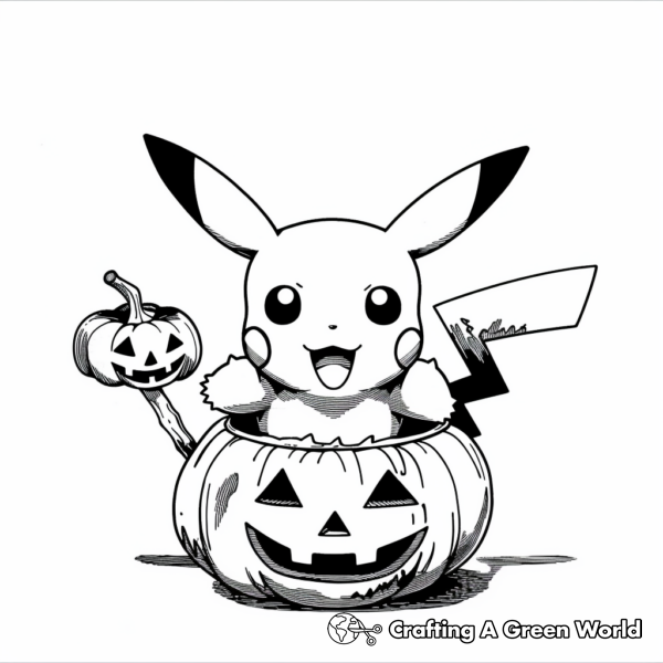 Pikachu Halloween Coloring Pages Free & Printable!